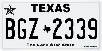 TX license plate BGZ2339