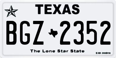TX license plate BGZ2352