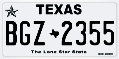 TX license plate BGZ2355
