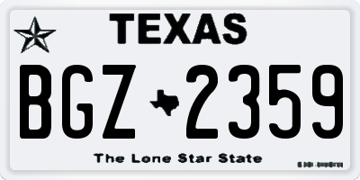 TX license plate BGZ2359