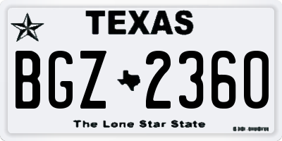 TX license plate BGZ2360