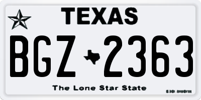 TX license plate BGZ2363