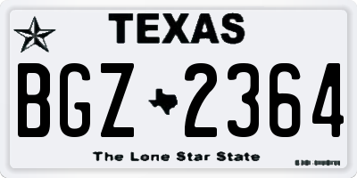 TX license plate BGZ2364