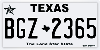 TX license plate BGZ2365