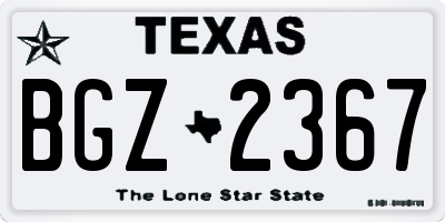 TX license plate BGZ2367