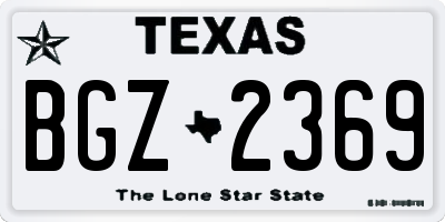 TX license plate BGZ2369