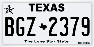 TX license plate BGZ2379