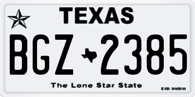 TX license plate BGZ2385