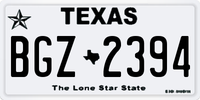 TX license plate BGZ2394