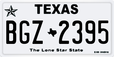 TX license plate BGZ2395