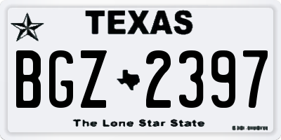 TX license plate BGZ2397