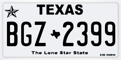 TX license plate BGZ2399