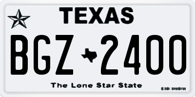 TX license plate BGZ2400