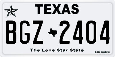 TX license plate BGZ2404