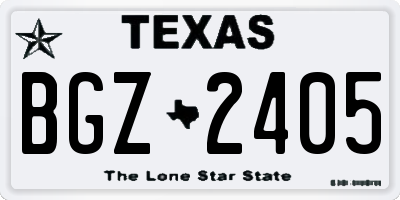 TX license plate BGZ2405