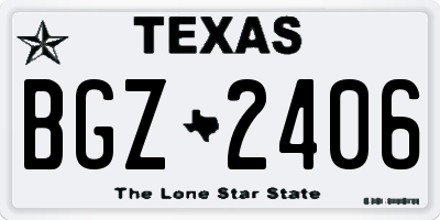TX license plate BGZ2406