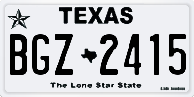 TX license plate BGZ2415