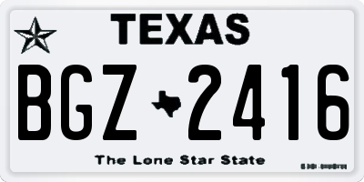 TX license plate BGZ2416