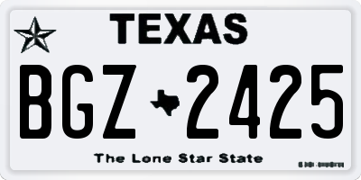 TX license plate BGZ2425