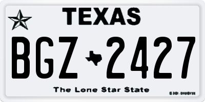 TX license plate BGZ2427