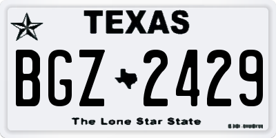 TX license plate BGZ2429