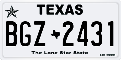 TX license plate BGZ2431