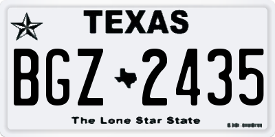 TX license plate BGZ2435