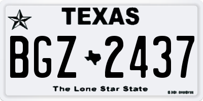 TX license plate BGZ2437