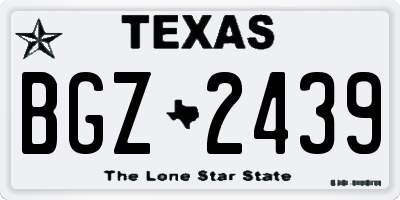 TX license plate BGZ2439