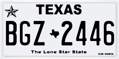 TX license plate BGZ2446