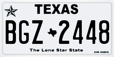 TX license plate BGZ2448
