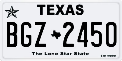 TX license plate BGZ2450