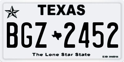 TX license plate BGZ2452