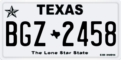 TX license plate BGZ2458