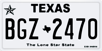 TX license plate BGZ2470