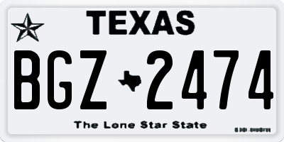 TX license plate BGZ2474