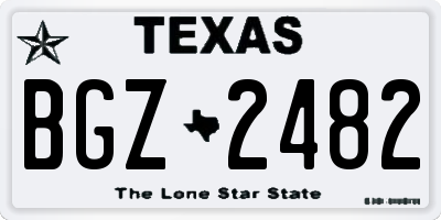 TX license plate BGZ2482