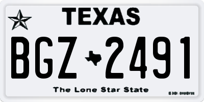 TX license plate BGZ2491