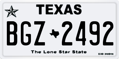 TX license plate BGZ2492