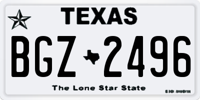 TX license plate BGZ2496