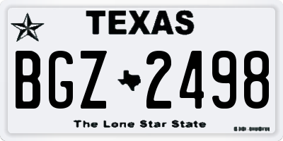 TX license plate BGZ2498
