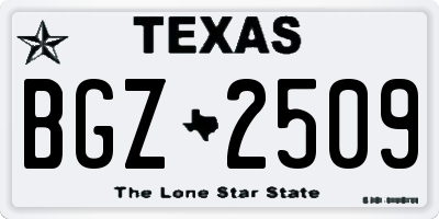 TX license plate BGZ2509