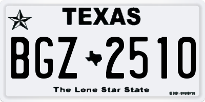 TX license plate BGZ2510