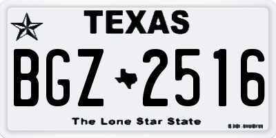 TX license plate BGZ2516