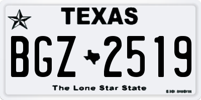 TX license plate BGZ2519
