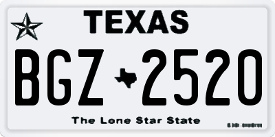 TX license plate BGZ2520