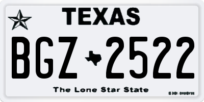 TX license plate BGZ2522