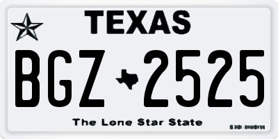 TX license plate BGZ2525