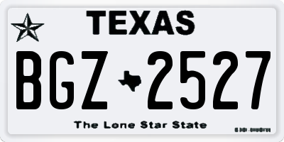 TX license plate BGZ2527