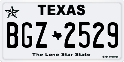 TX license plate BGZ2529